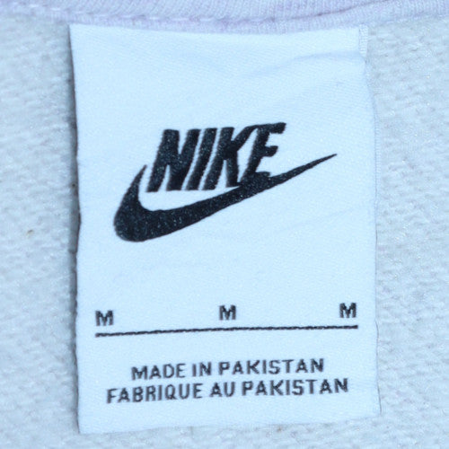 Nike Men Grey Pullover Hoodie M Regular Fit Fleece Sportswear