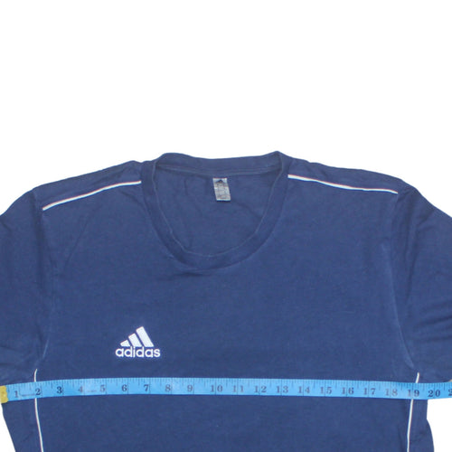 Adidas Men's Navy Blue Crew Neck Short Sleeve Cotton T-Shirt M