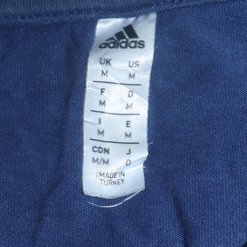 Adidas Men's Navy Blue Crew Neck Short Sleeve Cotton T-Shirt M