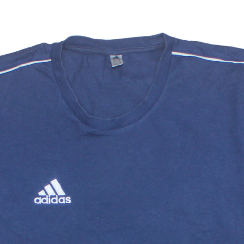 Adidas Men's Navy Blue Crew Neck Short Sleeve Cotton T-Shirt M