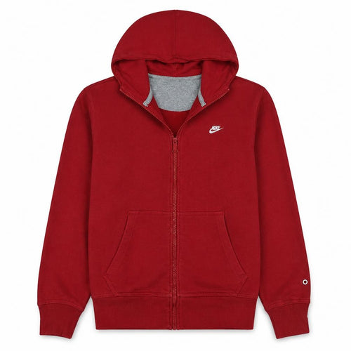 Nike Men's Red Full Zip Hoodie Size L Sports Fleece Sweatshirt