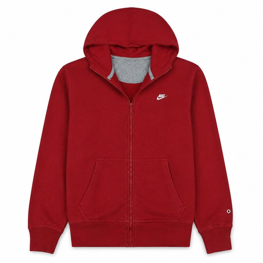 Nike Men's Red Full Zip Hoodie Size L Sports Fleece Sweatshirt