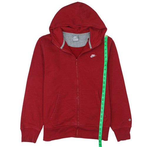Nike Men's Red Full Zip Hoodie Size L Sports Fleece Sweatshirt