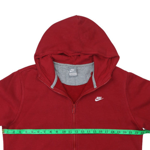 Nike Men's Red Full Zip Hoodie Size L Sports Fleece Sweatshirt