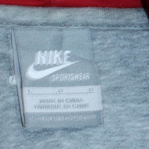 Nike Men's Red Full Zip Hoodie Size L Sports Fleece Sweatshirt