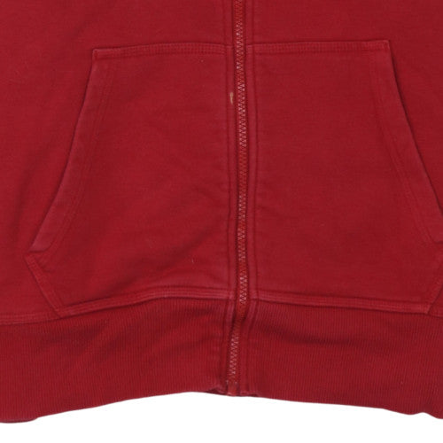 Nike Men's Red Full Zip Hoodie Size L Sports Fleece Sweatshirt