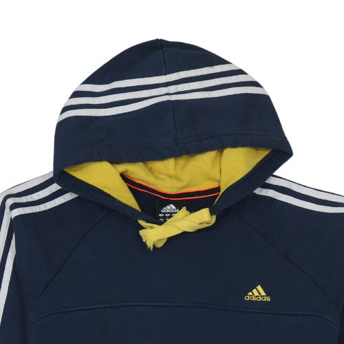 Adidas Men's Navy Blue Pullover Hoodie Size L Cotton Blend