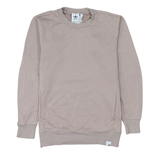 Adidas Men Beige Crew Neck Pullover Sweatshirt Size S Regular Fit