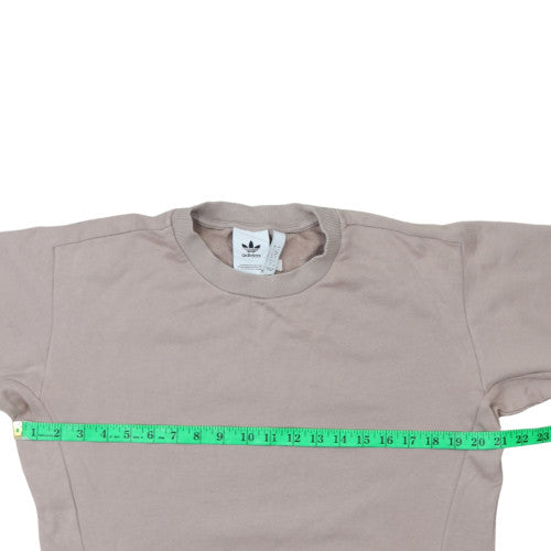 Adidas Men Beige Crew Neck Pullover Sweatshirt Size S Regular Fit