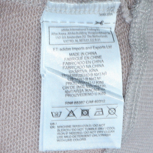 Adidas Men Beige Crew Neck Pullover Sweatshirt Size S Regular Fit