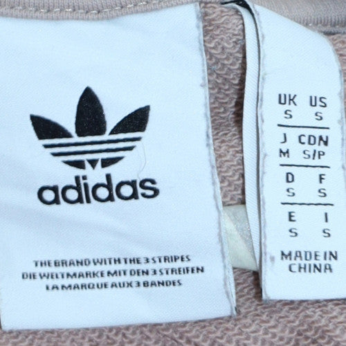Adidas Men Beige Crew Neck Pullover Sweatshirt Size S Regular Fit