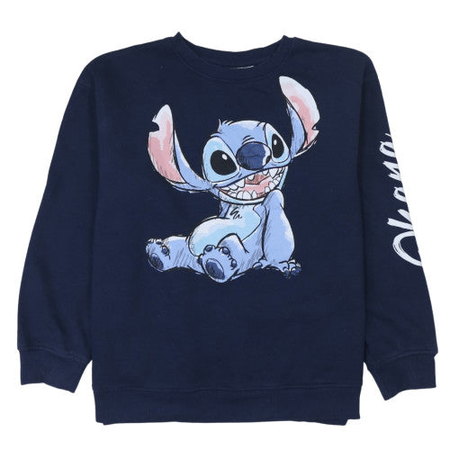 Disney Stitch Blue Teens Pullover Sweatshirt M Fleece Graphic