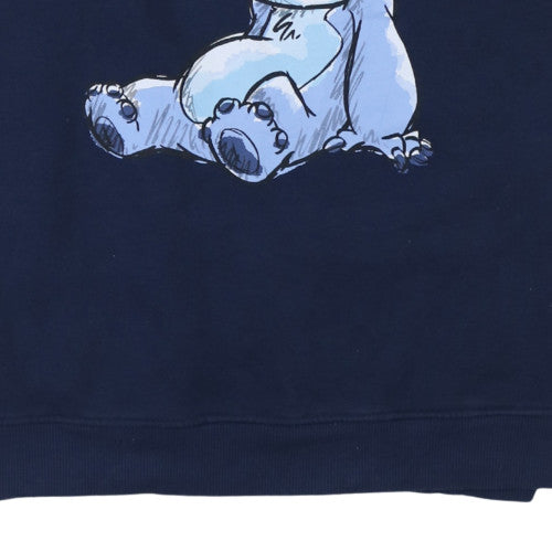 Disney Stitch Blue Teens Pullover Sweatshirt M Fleece Graphic