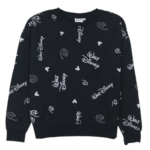 Disney Women Black XS Pullover Sweatshirt with Logo Print