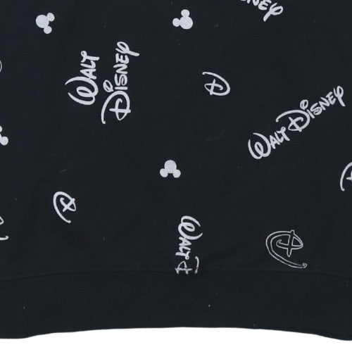 Disney Women Black XS Pullover Sweatshirt with Logo Print