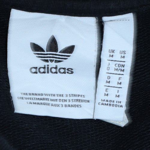Adidas Mens Black Crew Neck Pullover Sweatshirt Size M