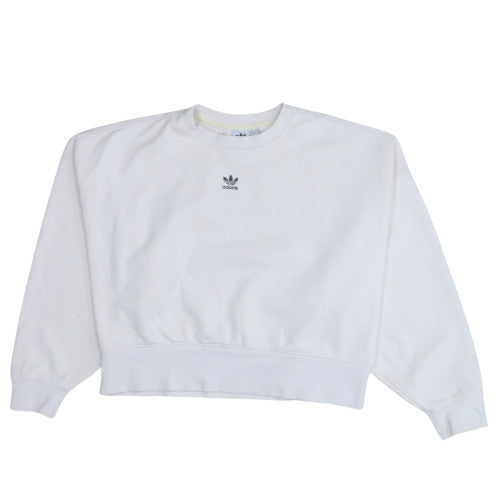 Adidas Womens White Crew Neck Pullover Sweatshirt Size 10