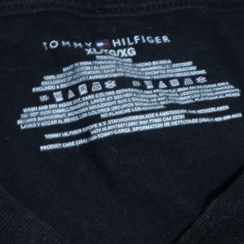 Tommy Hilfiger Men’s Black XL Embroidered Logo Crew Neck T-Shirt