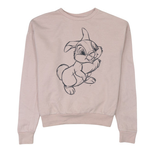 Disney Women Beige Thumper Sweatshirt Size S Crew Neck Pullover