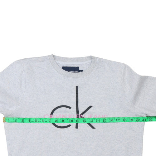 Calvin Klein Jeans Women's Grey Crew Neck Logo Sweatshirt Size M