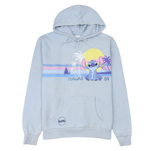 Disney Women Blue Stitch Hawaii Pullover Hoodie Size M