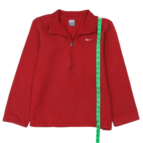 Nike Men's Red 1/4 Zip Fleece Sweatshirt Pullover Size L