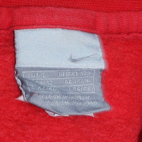 Nike Men's Red 1/4 Zip Fleece Sweatshirt Pullover Size L