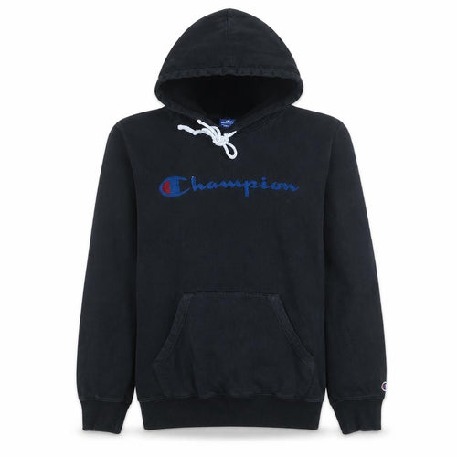 Champion Men's Black Pullover Hoodie Medium Logo Sports Fleece