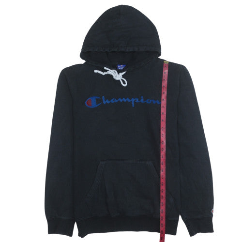 Champion Men's Black Pullover Hoodie Medium Logo Sports Fleece