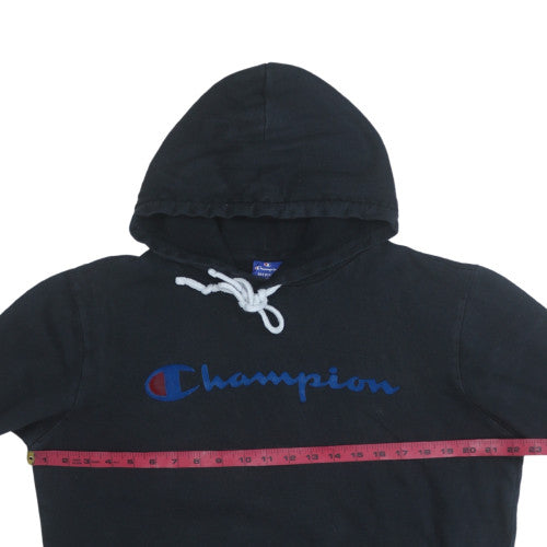 Champion Men's Black Pullover Hoodie Medium Logo Sports Fleece