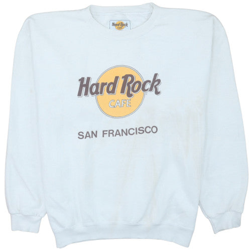 Hard Rock Cafe San Francisco Men's White Large Crew Neck Sweatshirt