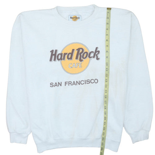 Hard Rock Cafe San Francisco Men's White Large Crew Neck Sweatshirt