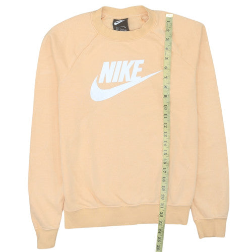 Nike Men's Beige Small Crew Neck Logo Pullover Sweatshirt
