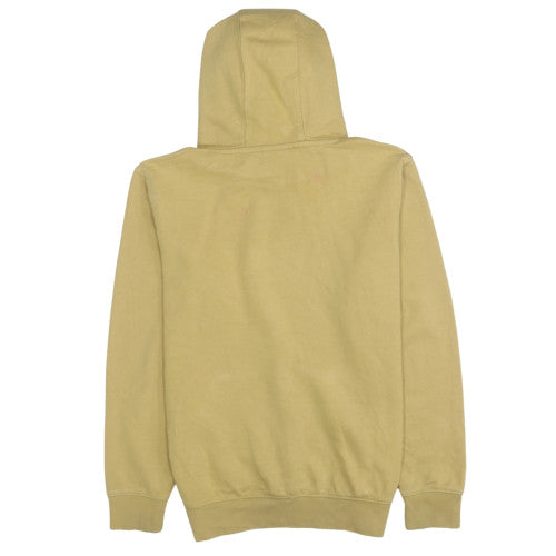 Quiksilver Men's Beige Pullover Hoodie M Logo Fleece Sweatshirt