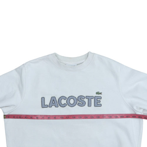 Lacoste Men's White Embroidered Logo Pullover Sweatshirt M