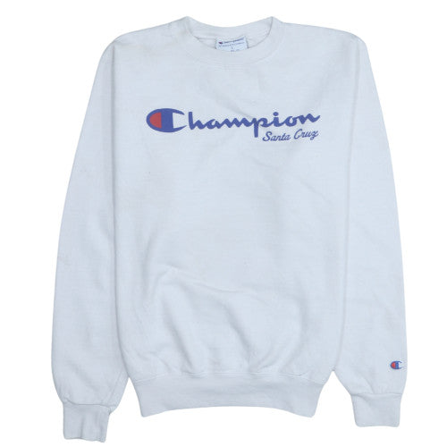 Champion Men's White Santa Cruz Logo Pullover Sweatshirt Size S