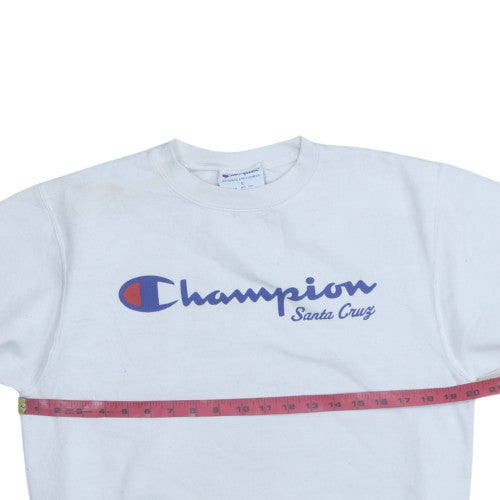 Champion Men's White Santa Cruz Logo Pullover Sweatshirt Size S
