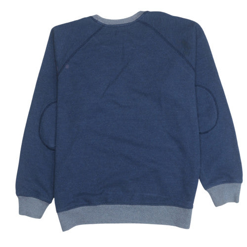 adidas Men’s Blue Crew Neck Long Sleeve Pullover Sweatshirt L