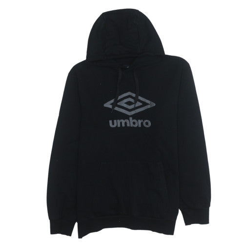 Umbro Mens Black Pullover Hoodie Size M Sports Fleece Jumper