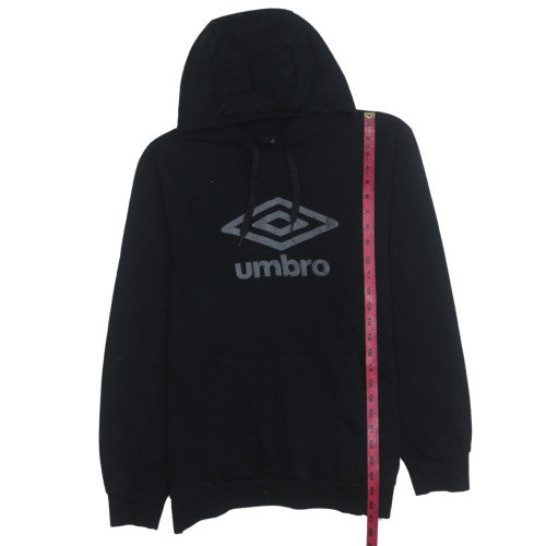 Umbro Mens Black Pullover Hoodie Size M Sports Fleece Jumper