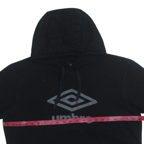 Umbro Mens Black Pullover Hoodie Size M Sports Fleece Jumper