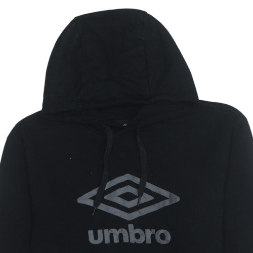 Umbro Mens Black Pullover Hoodie Size M Sports Fleece Jumper