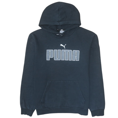 Puma Men's Black Pullover Hoodie Size L Graphic Fleece Sweatshirt