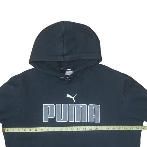 Puma Men's Black Pullover Hoodie Size L Graphic Fleece Sweatshirt