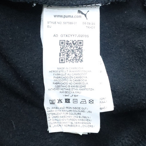 Puma Men's Black Pullover Hoodie Size L Graphic Fleece Sweatshirt