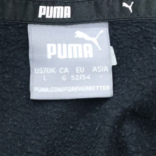 Puma Men's Black Pullover Hoodie Size L Graphic Fleece Sweatshirt