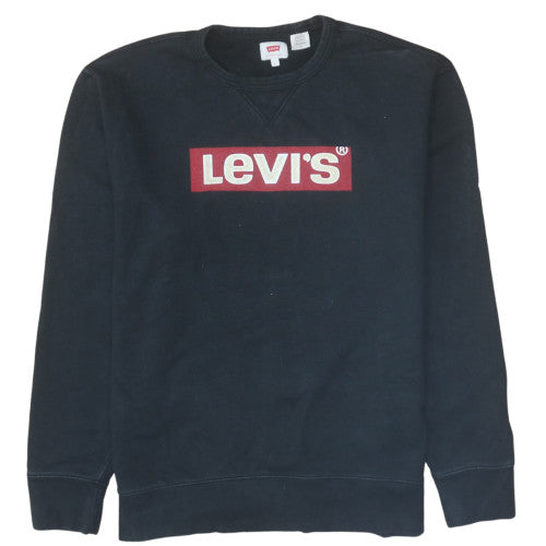 Levi's Mens Black L Crew Neck Logo Pullover Sweatshirt