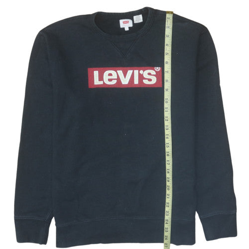 Levi's Mens Black L Crew Neck Logo Pullover Sweatshirt