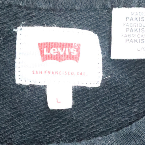 Levi's Mens Black L Crew Neck Logo Pullover Sweatshirt
