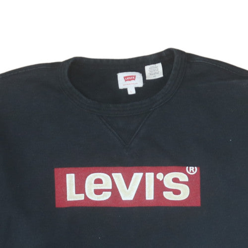 Levi's Mens Black L Crew Neck Logo Pullover Sweatshirt
